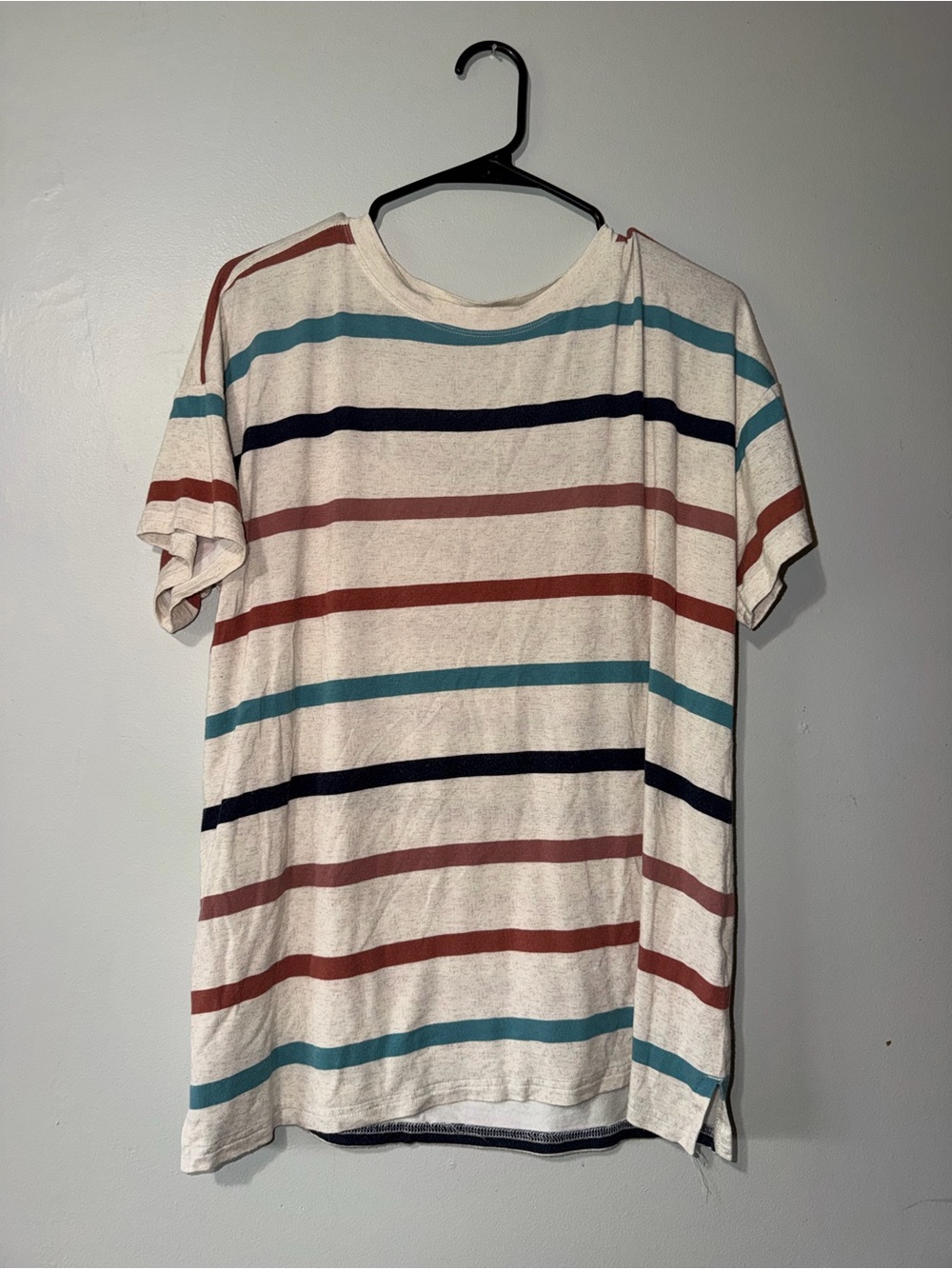 47 Brand 24/7 Printed Light Cream & Teal Stripe Tee